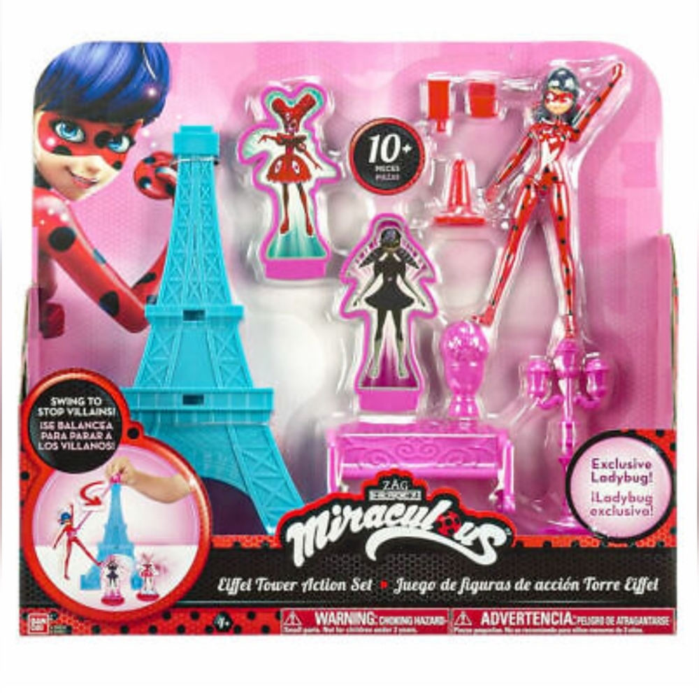 Miraculous Paris Eiffel Tower Action Set with 5.5" Ladybug Figure by Bandai Toys